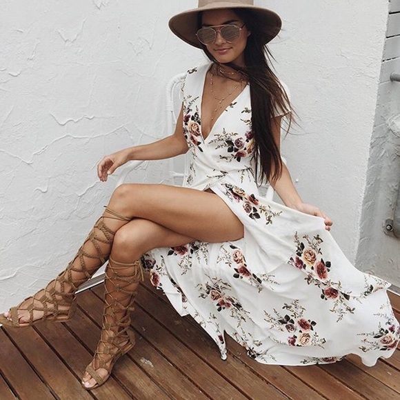 🌻🌻🌻🌻Summer love dress Floral Wrap dress - Picture 2 of 8